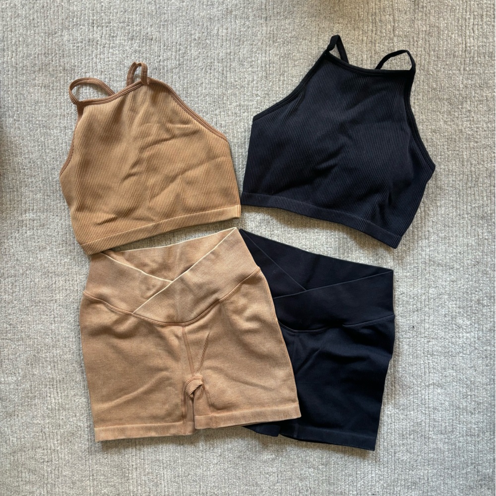 2 SETS! JoyLab Sports Bra Bike Shorts Leggings Yoga S Small Target Tops Halter